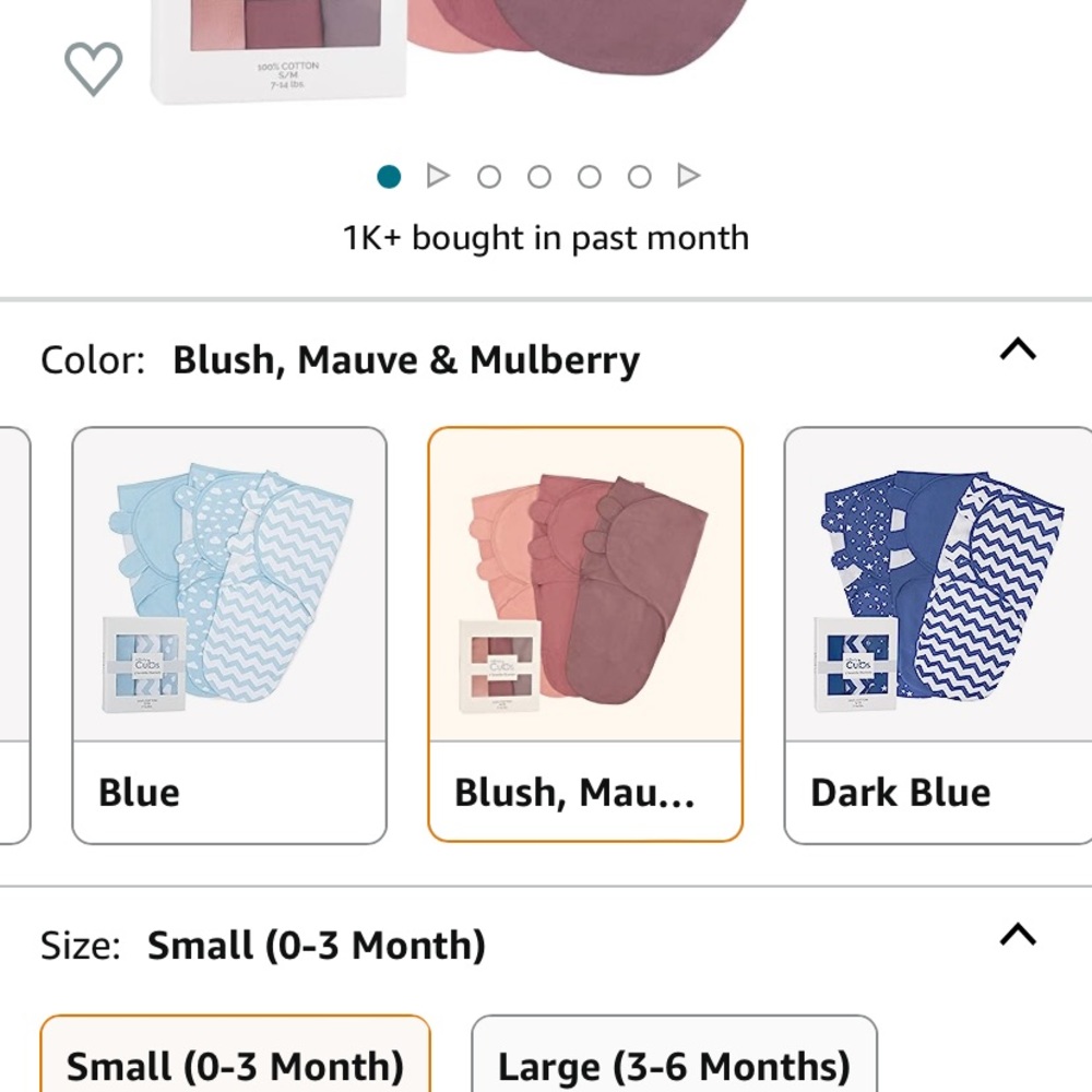 NIB- Comfy Cubs Swaddles. Small & Large